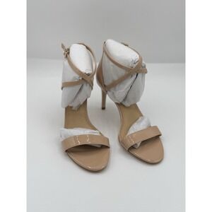 Michael Kors Ava Mid Sandal Women's 8 Tan Patent Leather NWB